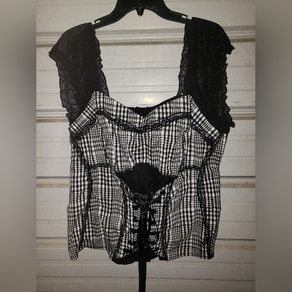 Tripp nyc Tops - Rare 3x Plus Size TRIPP NYC Corset Bustier Top Goth Lolita Shirt Vintage Y2K